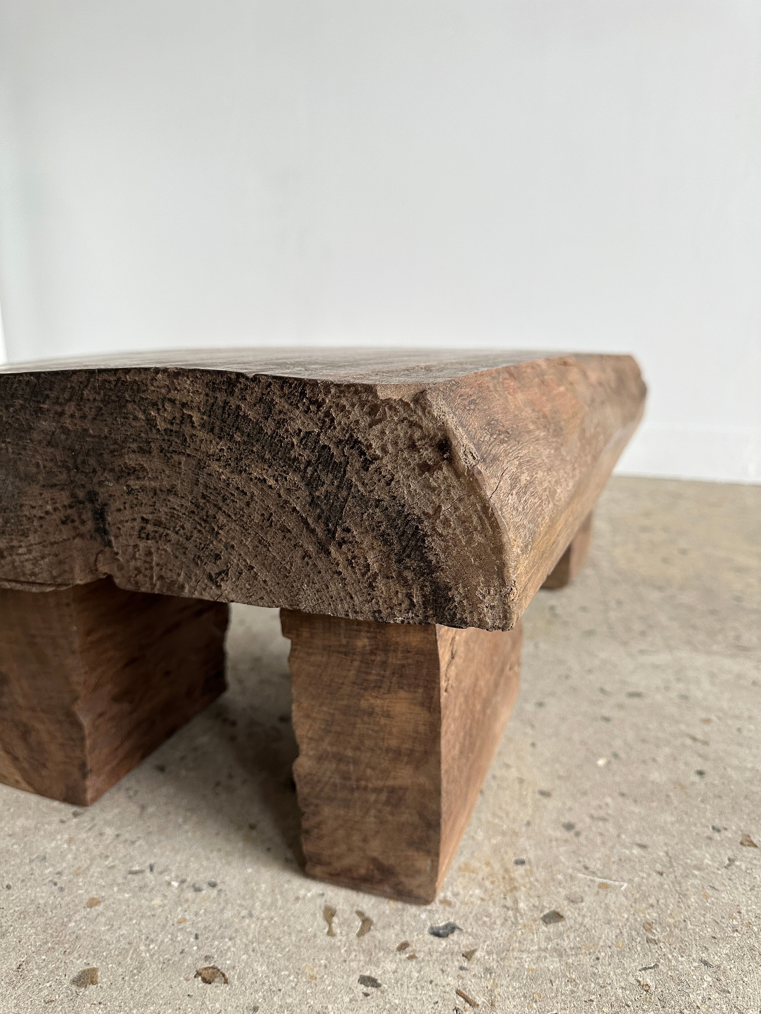 Asian solid wood quadripod brutalist coffee table H30 L81 l42