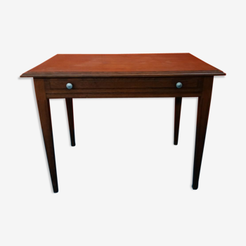 1950s waxed oak drawer table