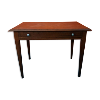 1950s waxed oak drawer table
