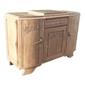 Sideboard 3 doors 1 drawers top marble solid oak raw wood art deco year 30