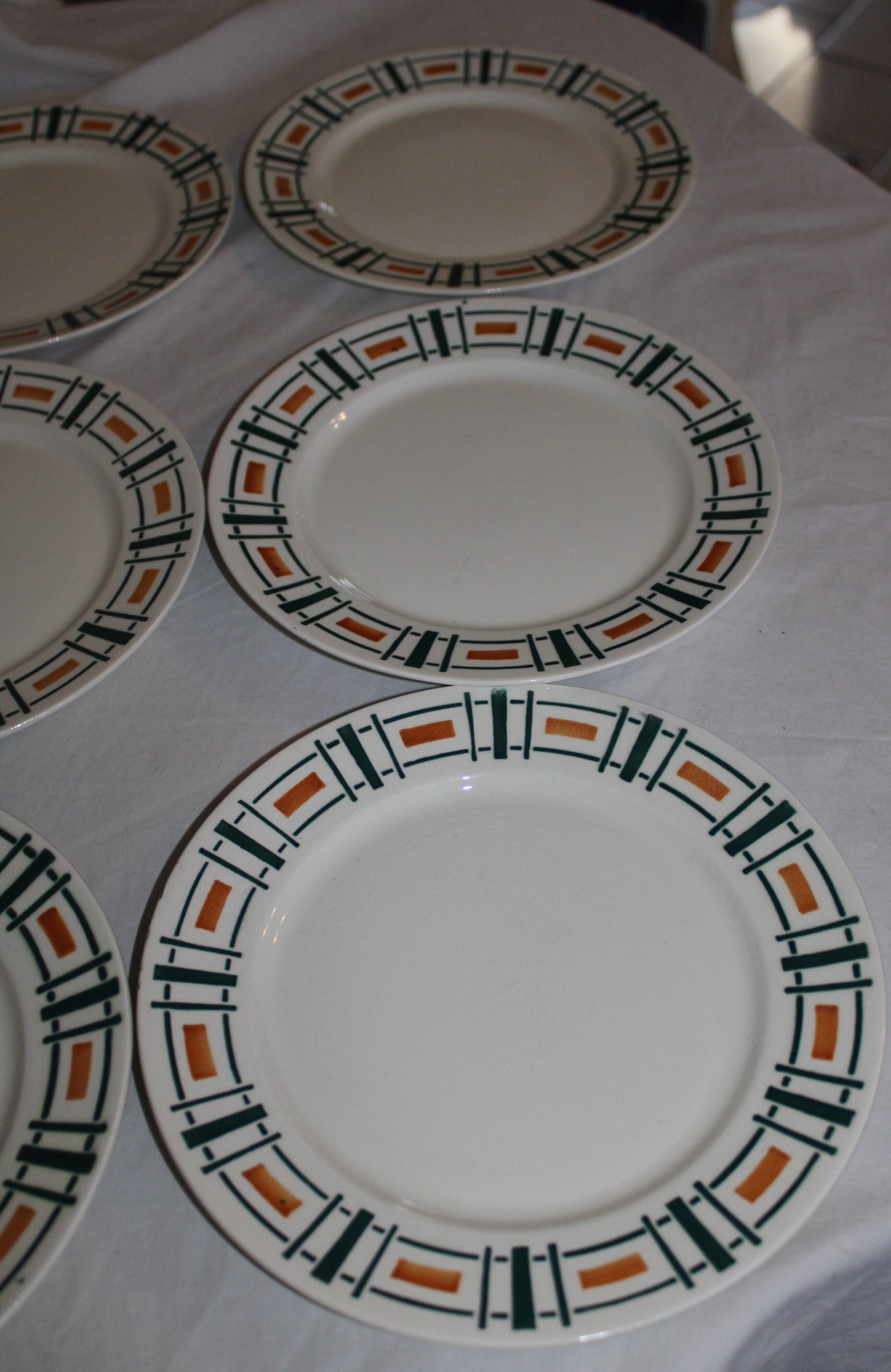 Lot of 6 Badonviller Quiberon model dessert plates