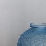 Vase ball art deco in blue glass