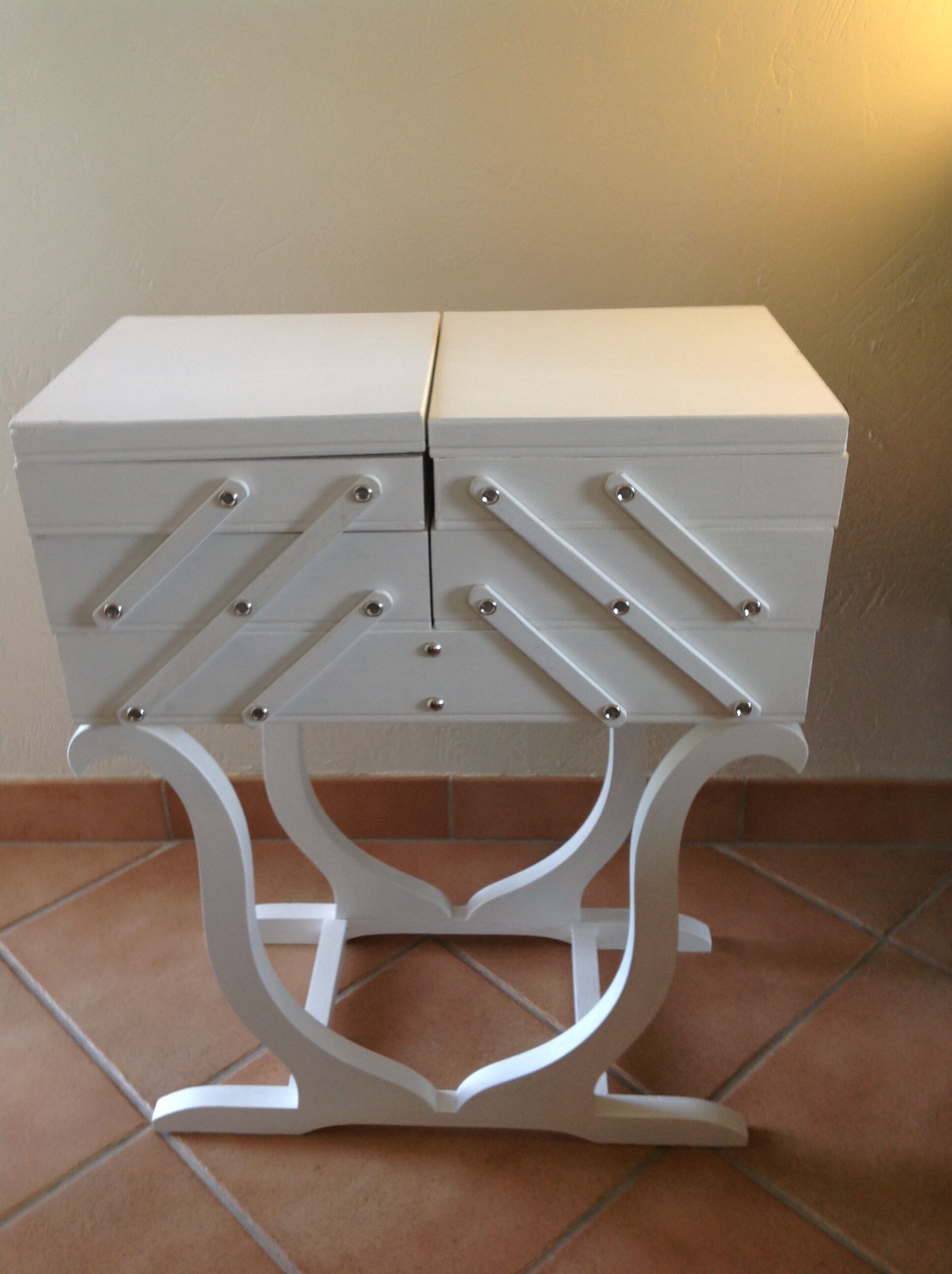 Worker painted wooden art deco form