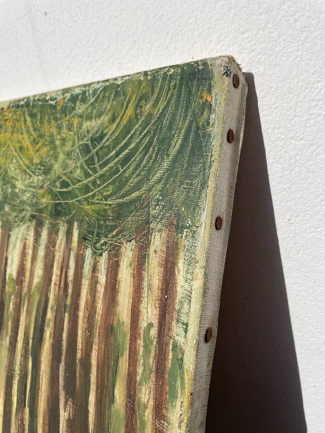 Old painting of a forest landscape in Les Landes