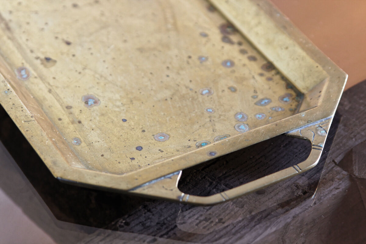 Art deco brass tray