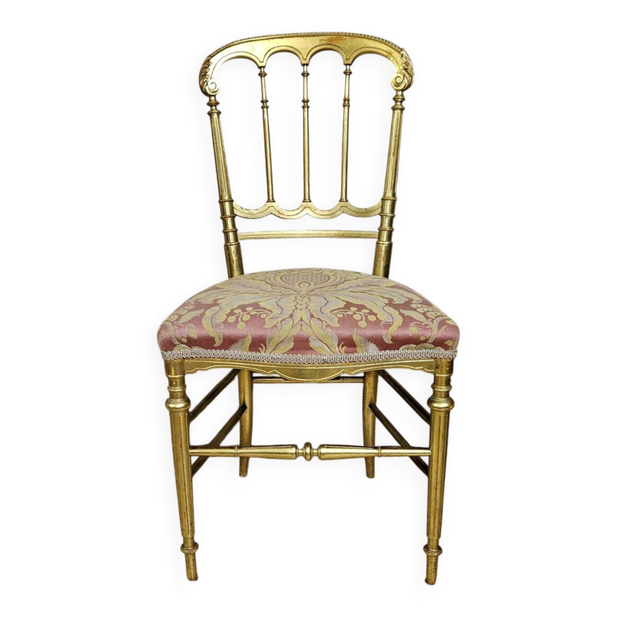 Napoleon III theatre chair in gilded wood