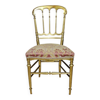 Napoleon III theatre chair in gilded wood
