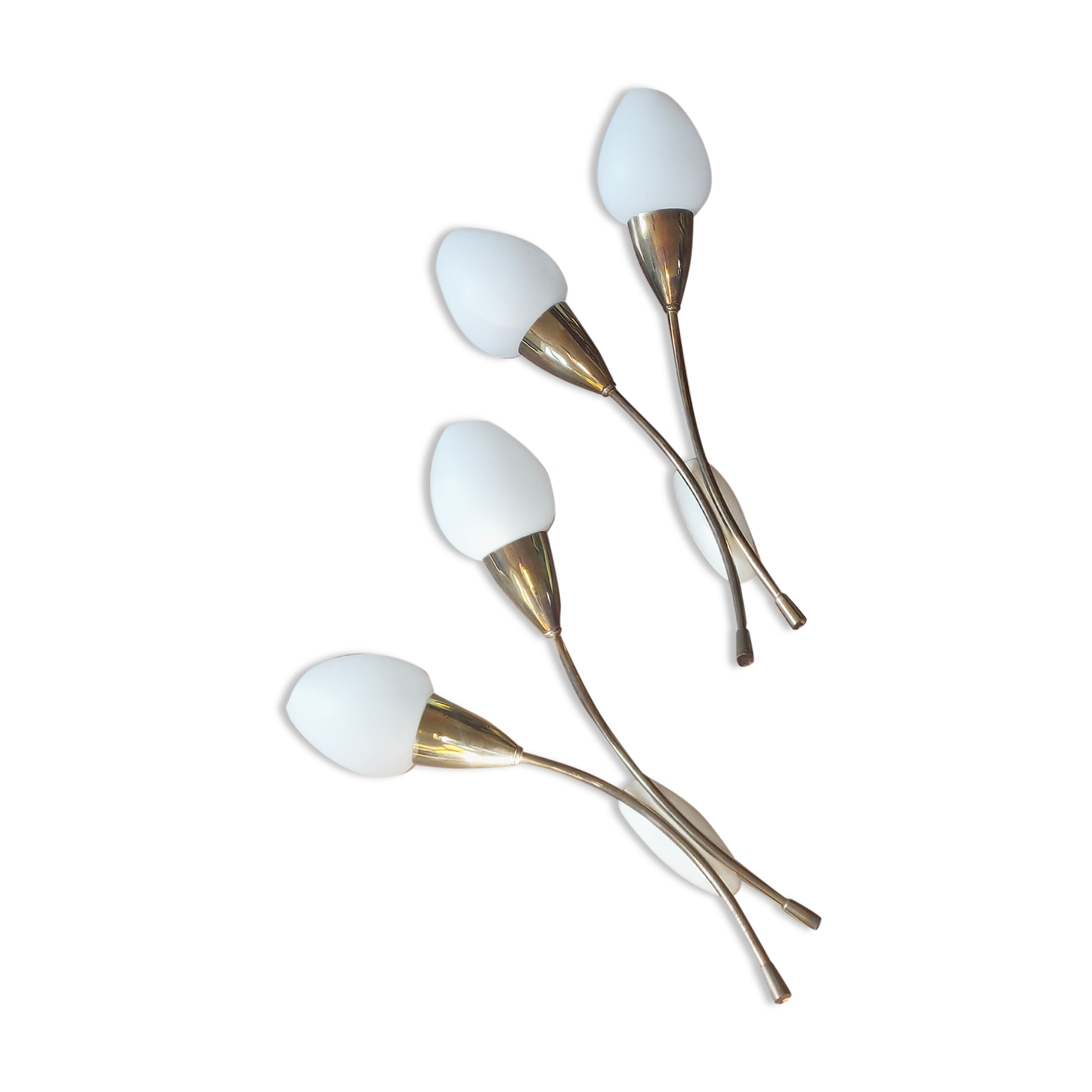 Duo of torch wall lamps