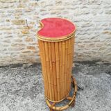 Bamboo tiki bar and two stools