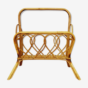 Mid century modern bamboo magazine rack