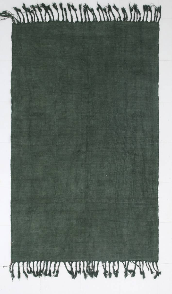 5x7 Green Turkish Kilim Rug, 142x229Cm