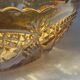 Vintage pressed glass salad bowl amber Belgium - Art Deco style