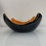 Cut handkerchief vintage ceramic two-tone free-form orange black