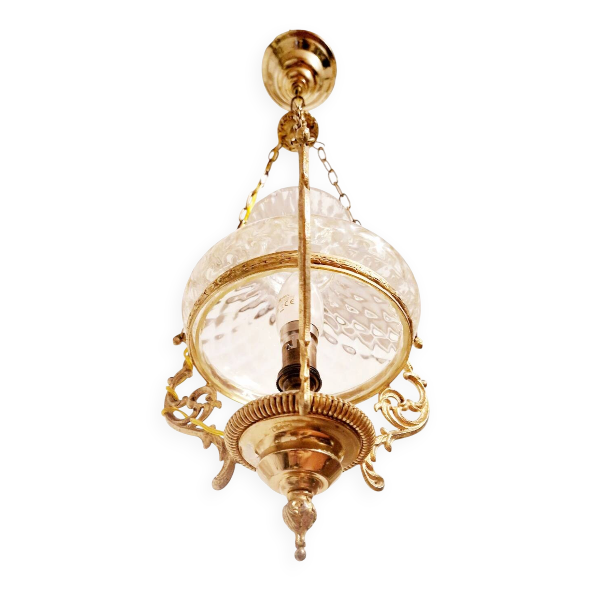 Neo-Louis XV style chandelier - Brass and blown glass