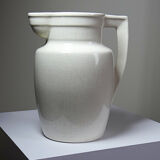 Large Art Deco toilet bowl, antique cracked faience.