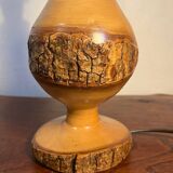 Solid wood bark lamp base