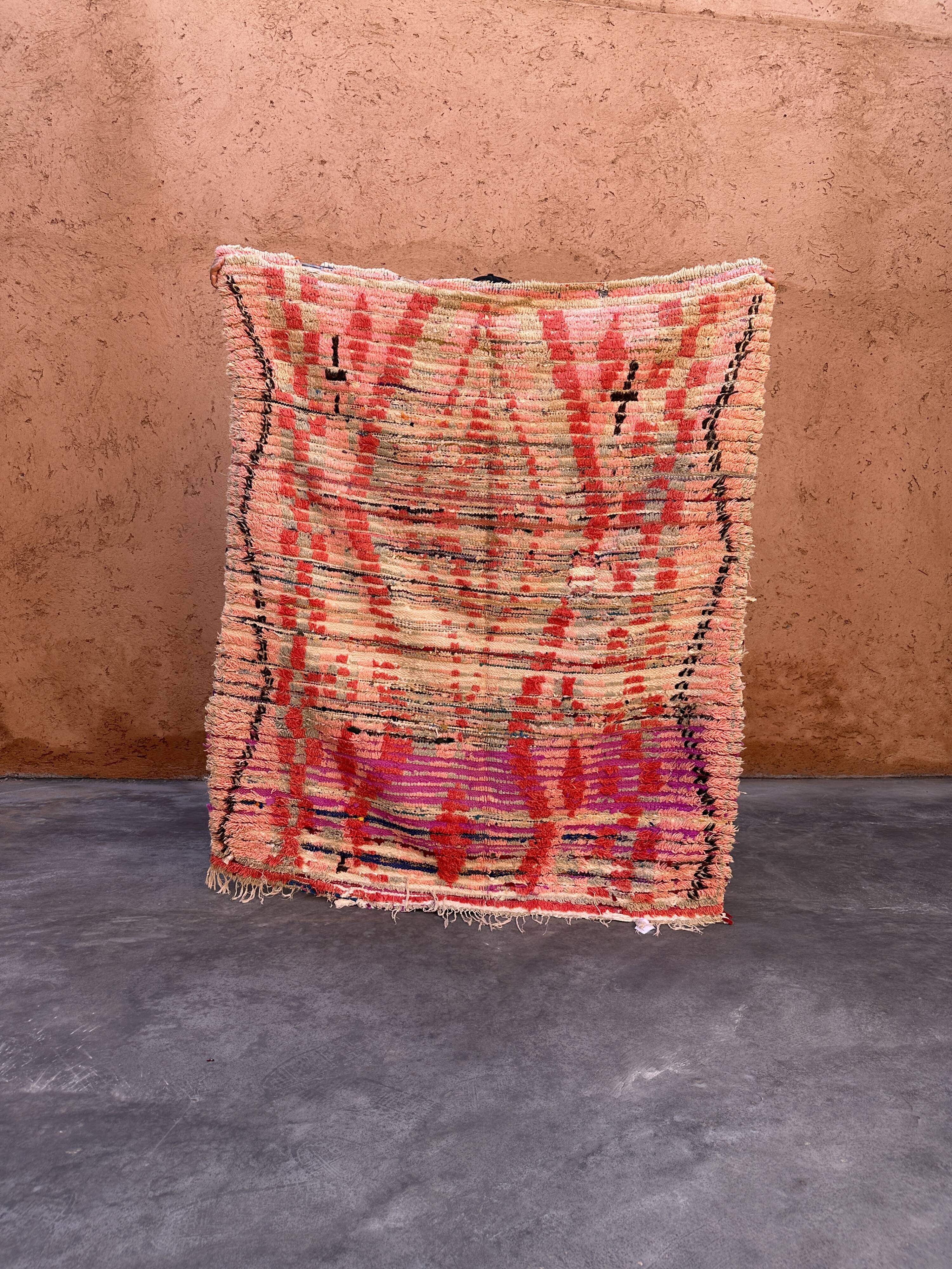 Pink Boujad Moroccan rug - 171 x 147 cm
