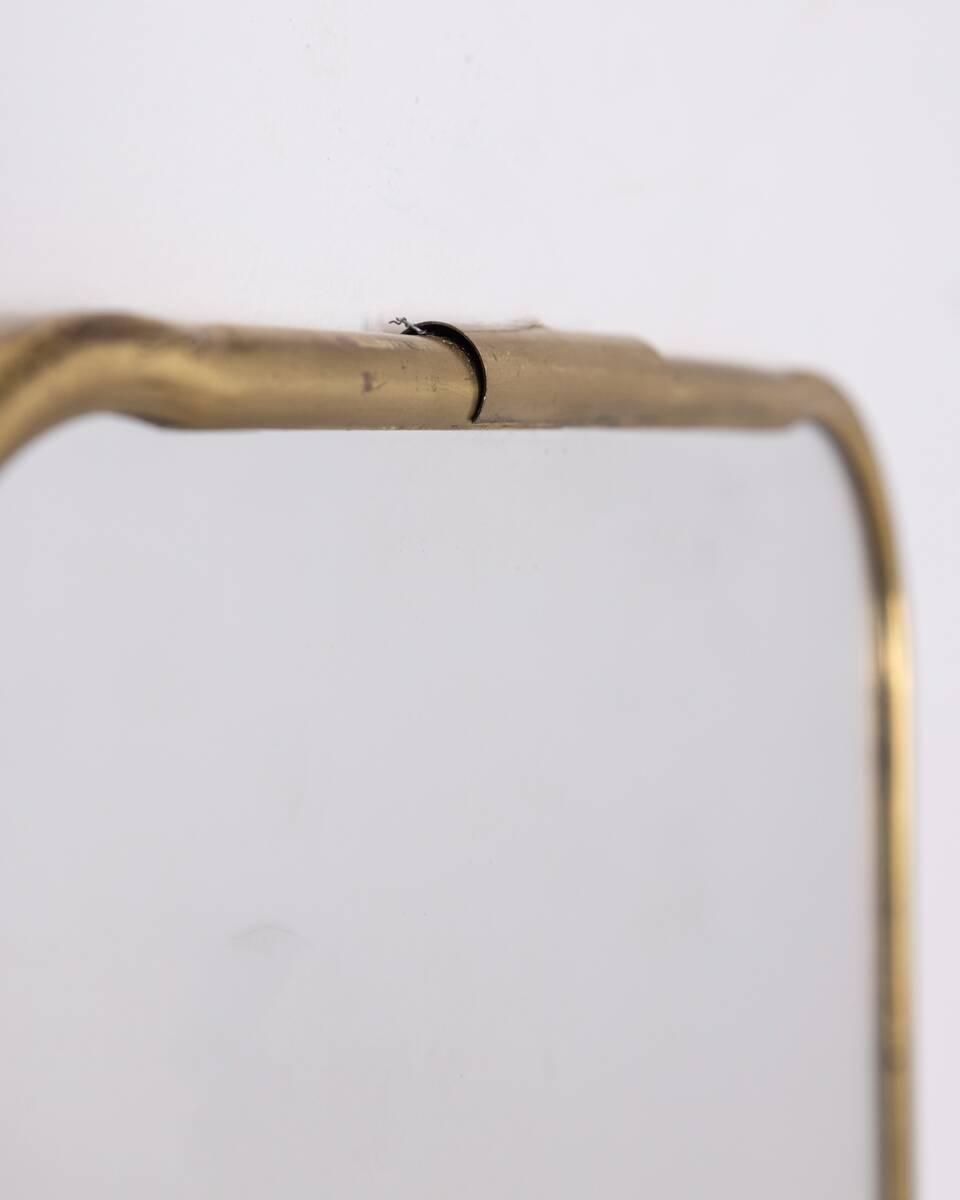 Vintage 60s wall mirror in golden brass italian design