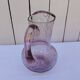Blown glass pitcher with bubbles, Biot glassware style, vintage.