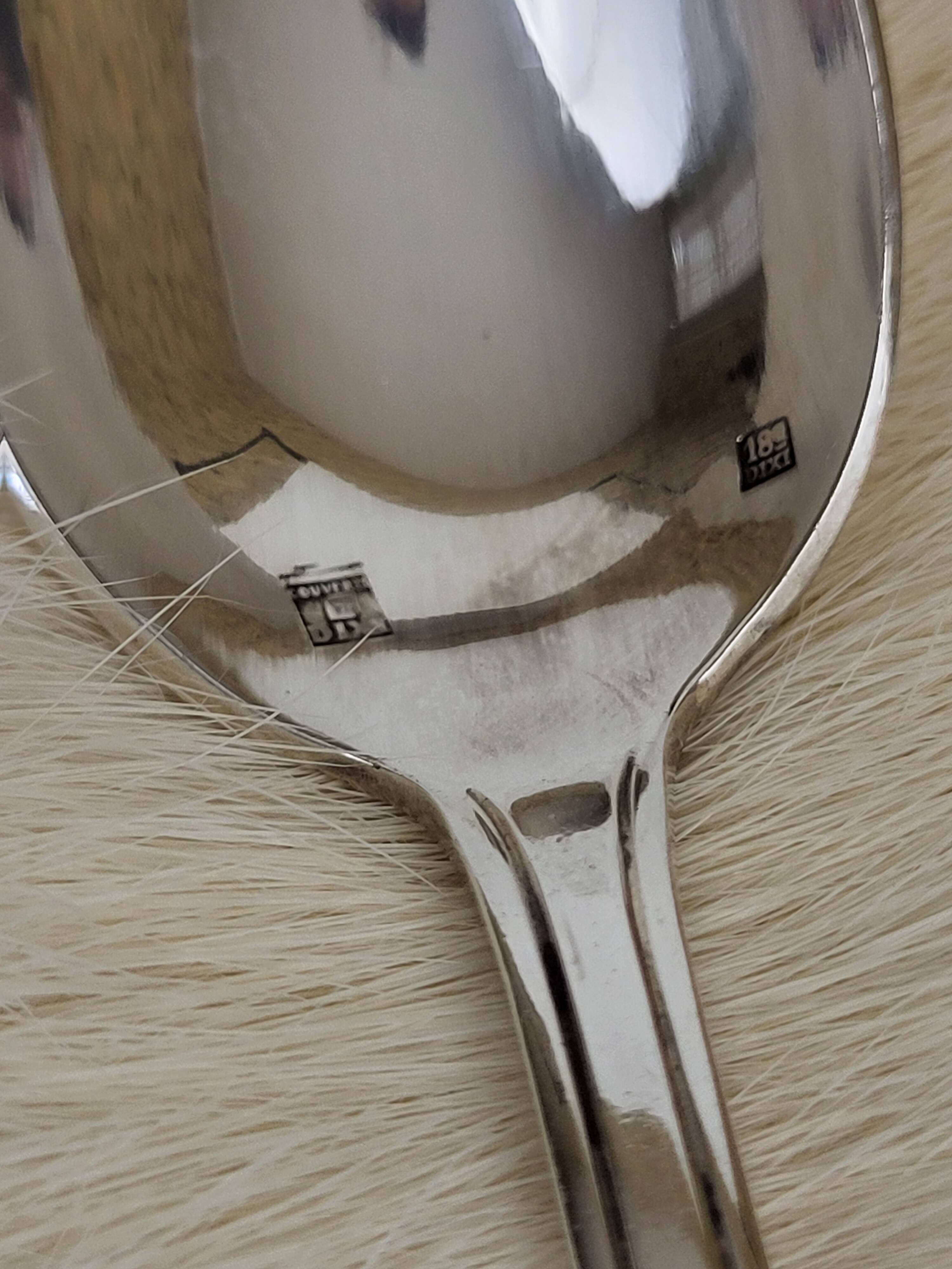 12 silver-plated metal teaspoons, Art Deco style