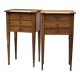 Pair of Louis XVI style cherry bedside tables