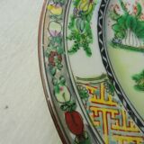 Lot of old Chinese porcelain plates, 5 roosters decoration, stamp, 19th