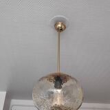 Vintage suspension globe in amber glass