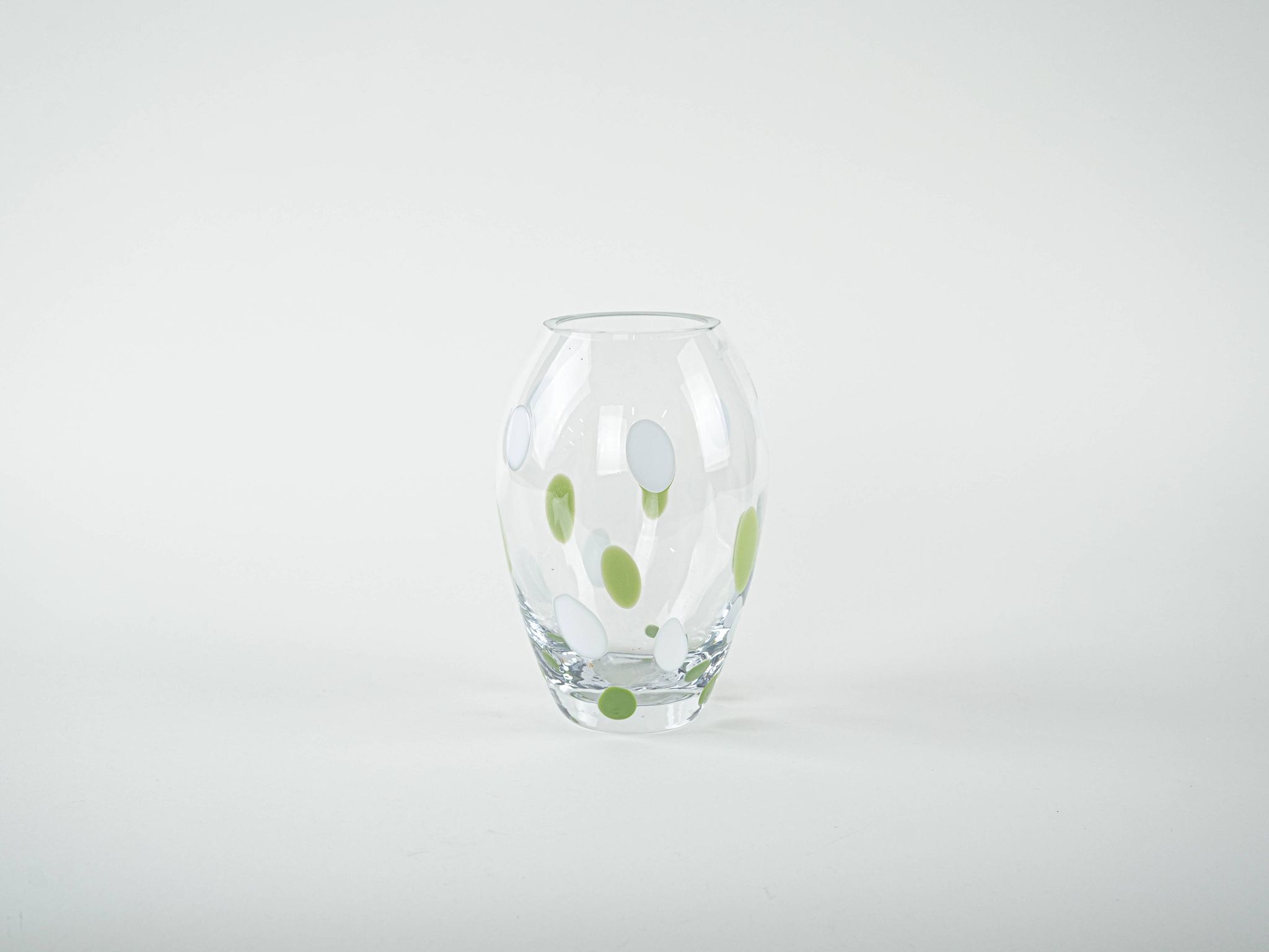 Polka-dot glass vase, Danish design, 1970s, made in Denmark