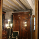 Mirror fireplace mirror with fronton floral decoration wrapped Louis XVI style 165x110cm
