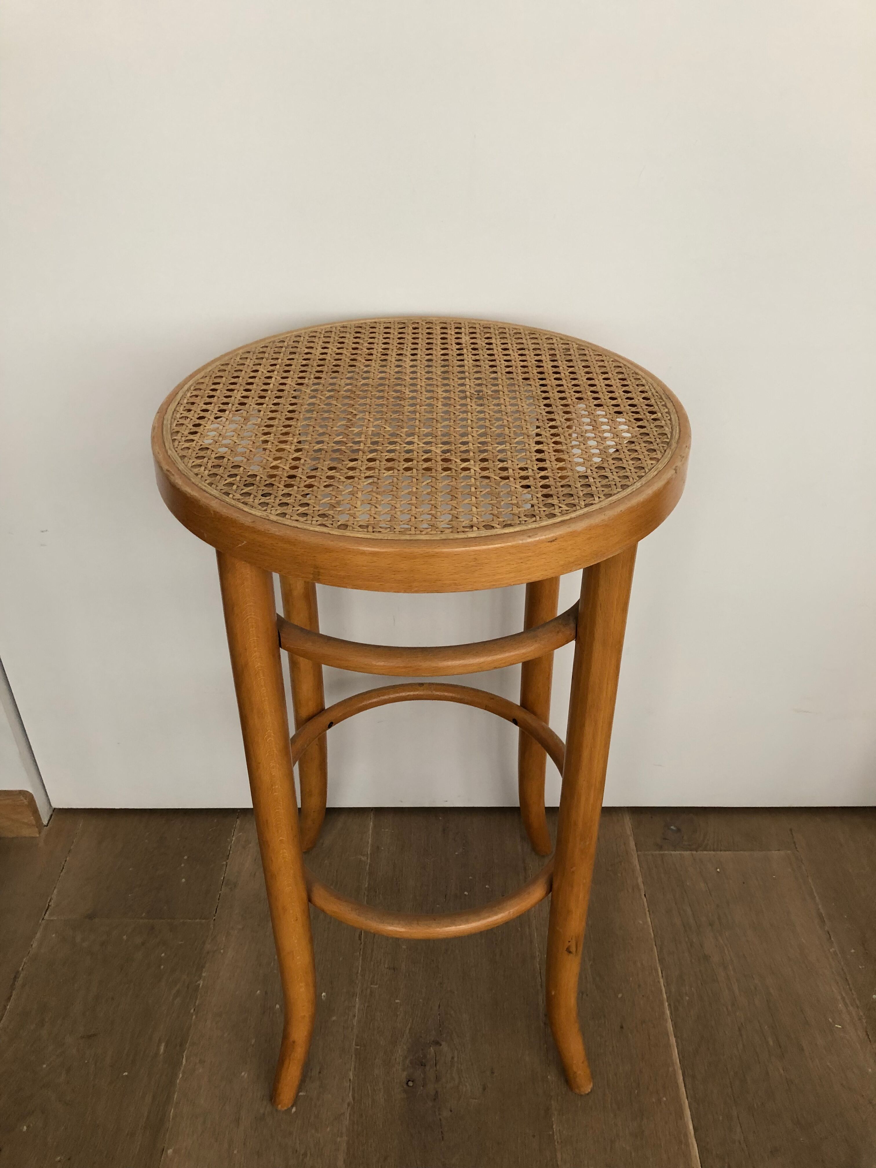 High stool in cannage