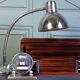 Articulated desk lamp in chrome metal, circa 1960.