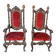 Paire de fauteuils anciens, sculptés en noyer.