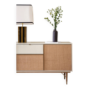 Enfilade Capri, low buffet in lacquer and rattan, brand Red Edition.