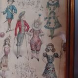 Fashion poster framed under glass, circa 1900