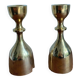 Scandinav brass candle holder duo