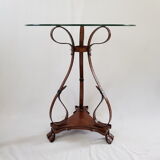 Painted side table in steel, effect trompe l'oeil