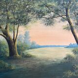 Paintings pendant of gouache "landscapes" signed m. lefelle around 1900