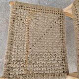 Paire de chauffeuses bois massif et cordage tressé