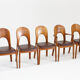 Vintage Danish teak dining chairs by Niels Koefoed set of 8