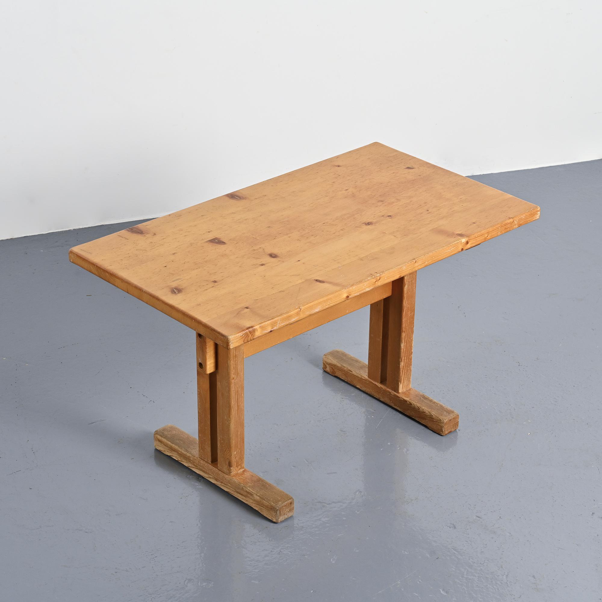 Solid pine table, Les Arcs, France.
