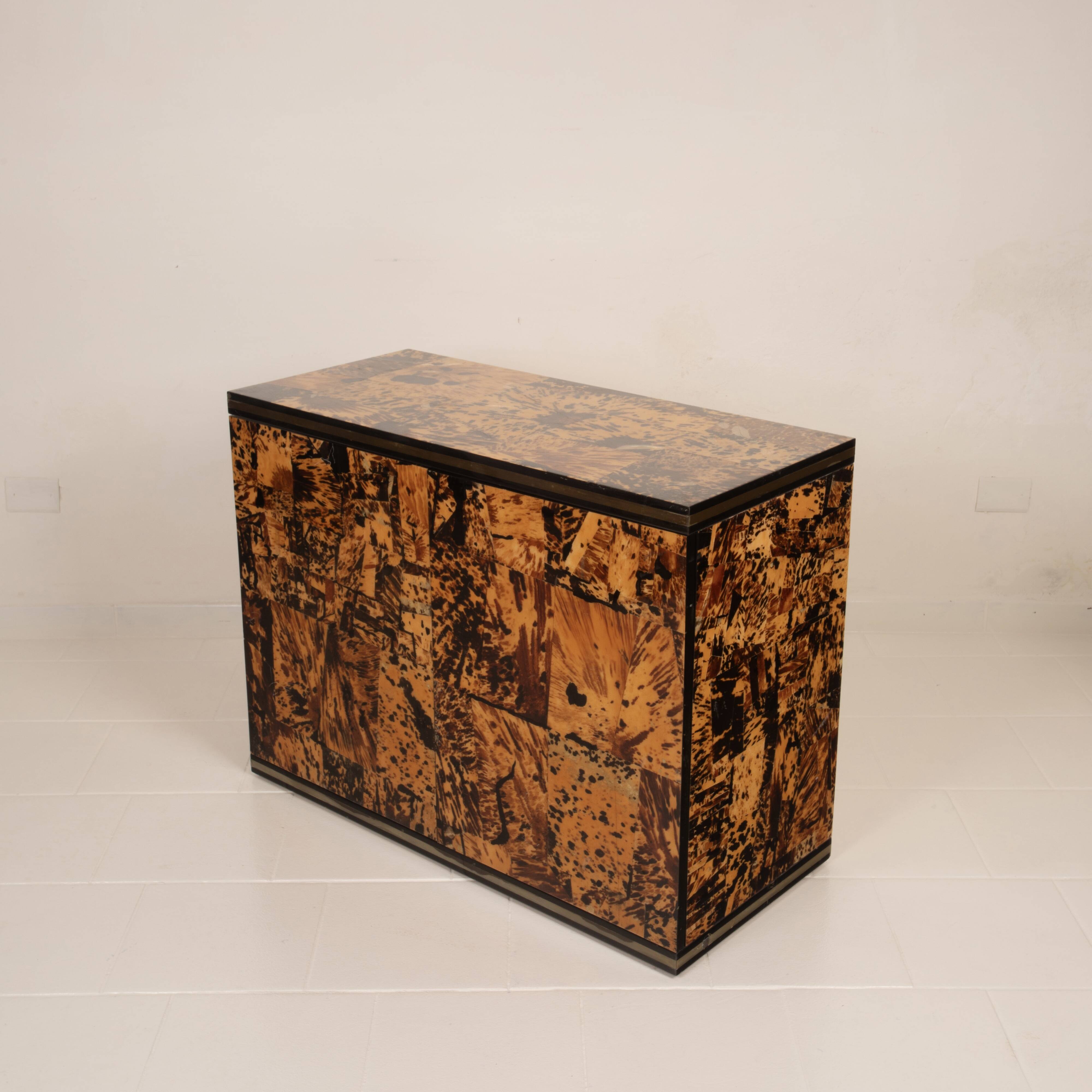 Unique Tortoiseshell Cabinet by Roberto Jodice for Ottini Milano 1974