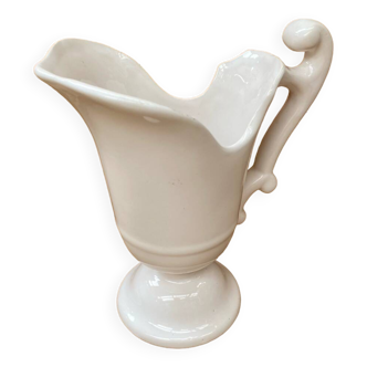 Old pitcher st clement pompadour model white ceramic vintage