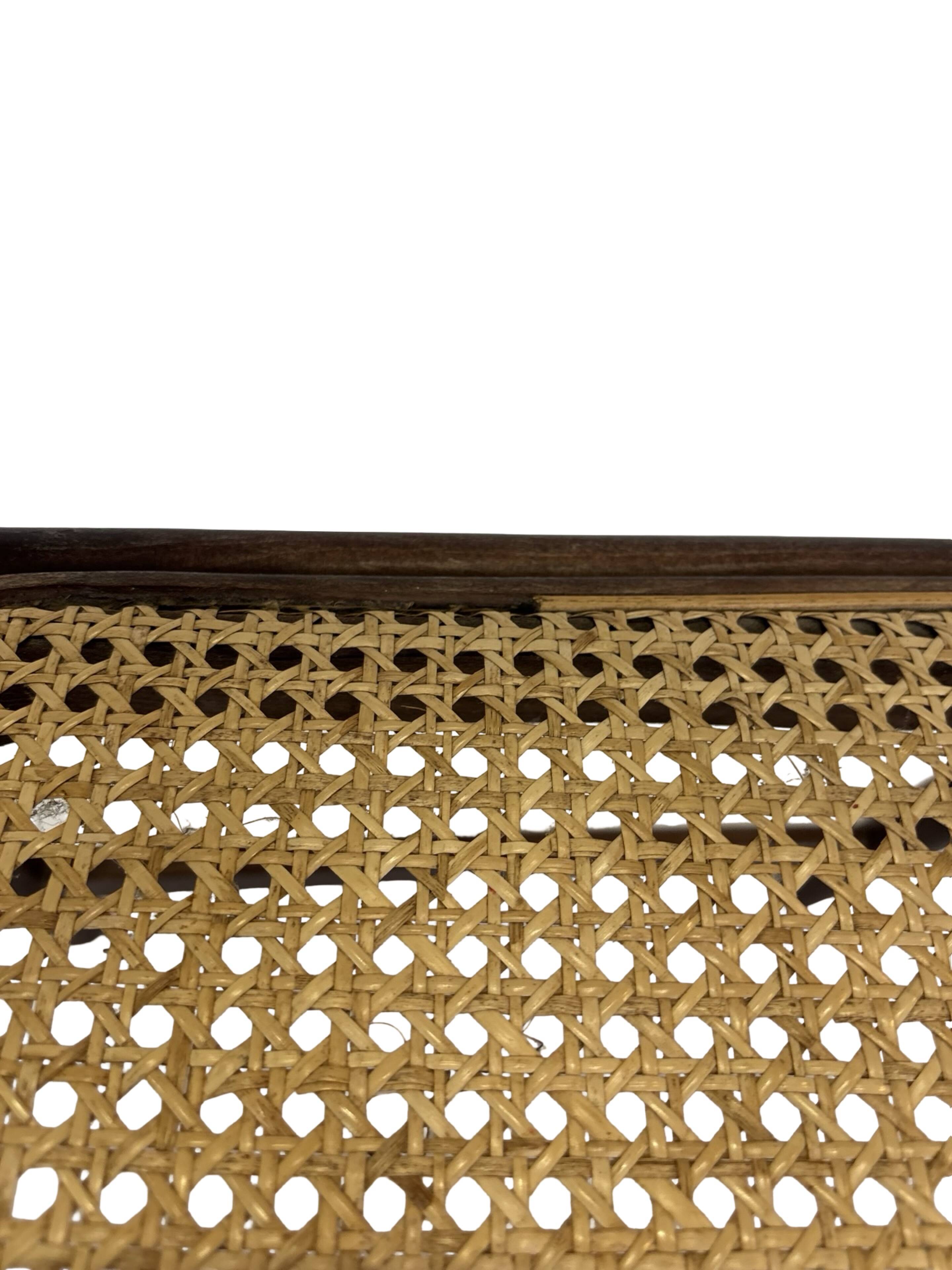 Vintage wooden folding chair with webbing seat 60s minimalist design