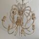 Lampadario stile romantico in ottone e cristalli
