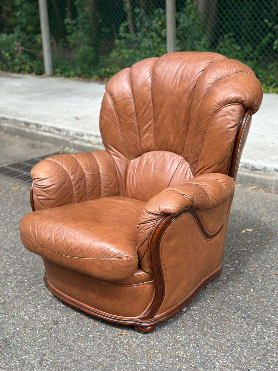 Salon en cuir cognac Alberto Nieri, Italie