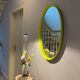 1970's oval wall mirror Schönbruch neon yellow