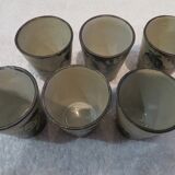 6 Ciboure stoneware liqueur goblets, Vilotte period, 6cl, h 5.8cm