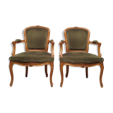 Pair of Louis XV convertible armchairs