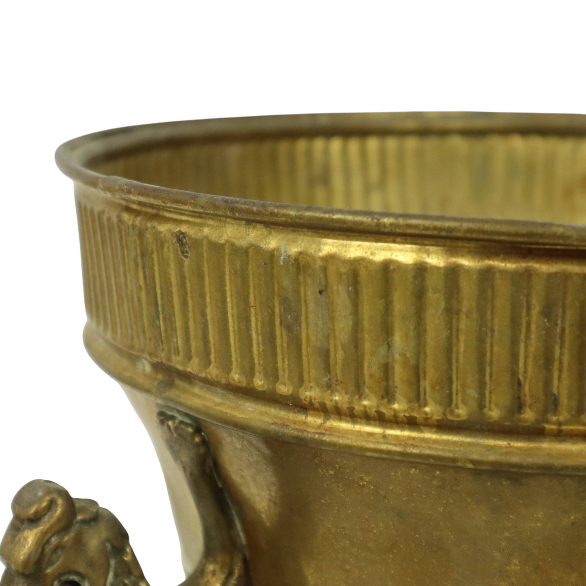 Old Brass Flower Pot Jardinière Mécap Belgium