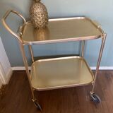 Chariot de service de régence du milieu du siècle en or de Kaymet, années 1950